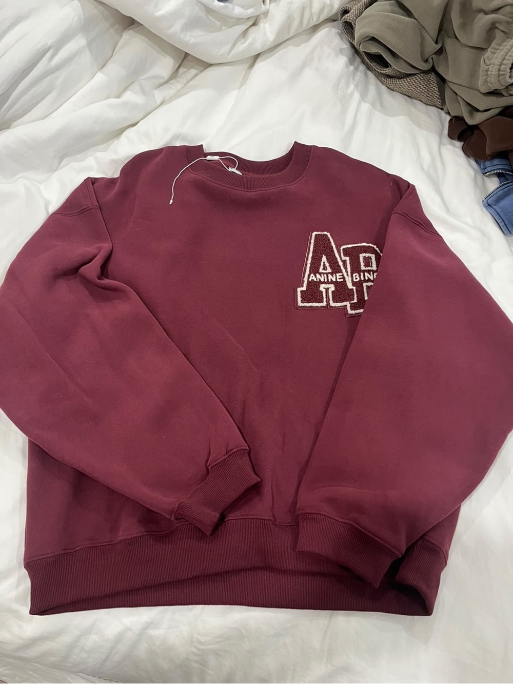 Anine Bing Crewneck Sweatshirt - Burgundy size L